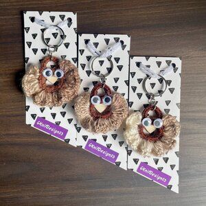 Bundle of 3 Handmade Keychains, Crochet Keychain, Crochet Backpack Charms